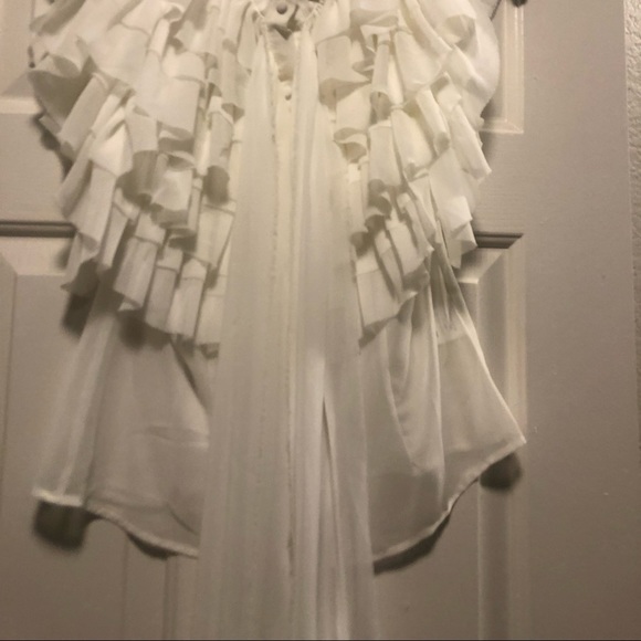 Gracia Tops - White Sheer Blouse